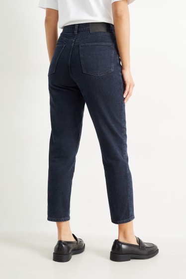 Dames - Mom jeans - high waist - LYCRA® - jeansdonkerblauw