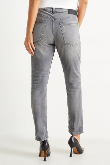 Mujer - Boyfriend jeans - mid waist - LYCRA® - vaqueros - gris claro