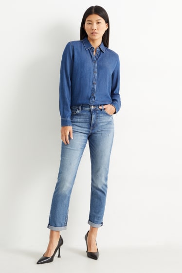 Mujer - Boyfriend jeans - mid waist - LYCRA® - vaqueros - azul claro