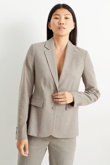 Dames - Business-blazer - regular fit - taupe