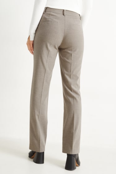 Femmes - Pantalon de bureau - mid waist - coupe droite - taupe