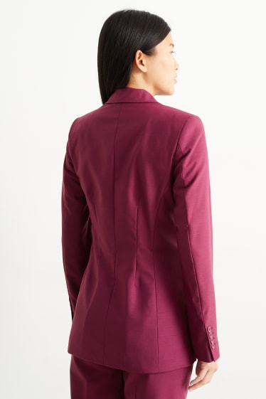 Femmes - Blazer de bureau - relaxed fit - laine mélangée - bordeaux