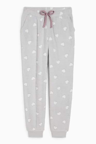 Women - Pyjama bottoms - patterned - light gray