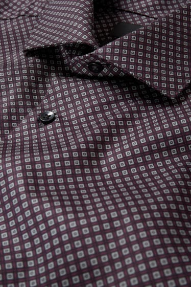 Hommes - Chemise de bureau - slim fit - col kent - facile à repasser - violet