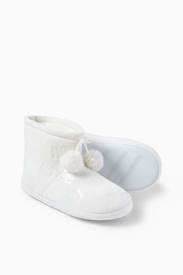 Dames - Kerstpantoffels - wit