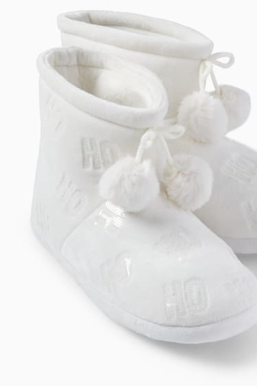 Dames - Kerstpantoffels - wit