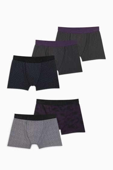 Hommes - Lot de 5 - boxers - violet
