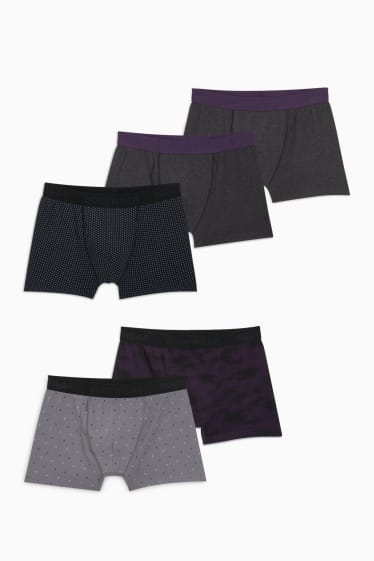 Pánské - Multipack 5 ks - boxerky - fialová