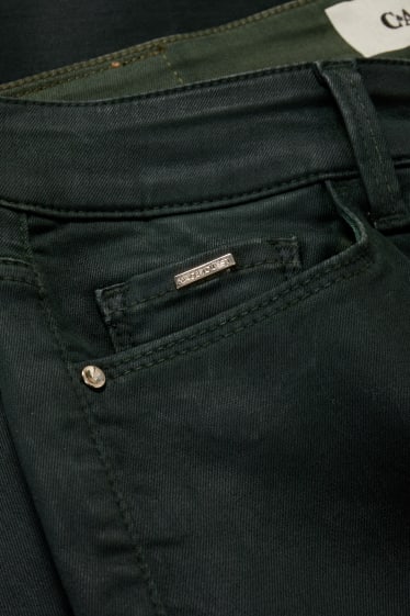 Dames - Slim jeans - mid waist - donkergroen