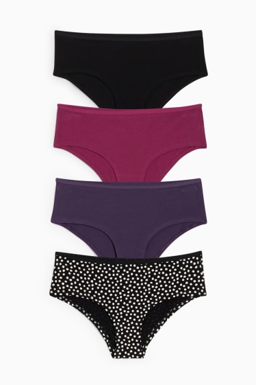 Femmes - Lot de 4 - shortys - noir