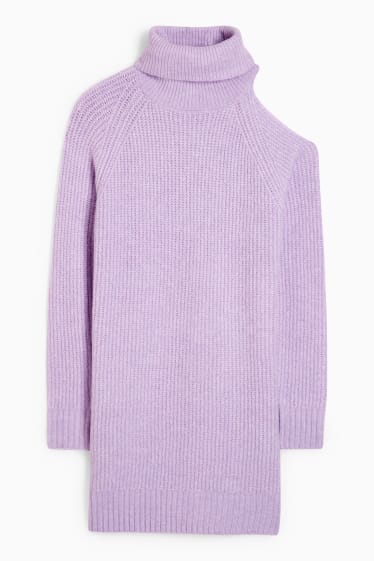 Teens & young adults - CLOCKHOUSE - knitted dress with cut-out - light violet