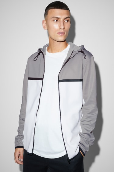 Herren - Sweatjacke mit Kapuze - grau