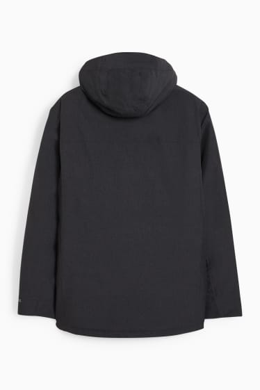 Uomo - Giacca soft shell con cappuccio - impermeabile - grigio scuro