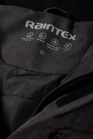 Uomo - Giacca soft shell con cappuccio - impermeabile - grigio scuro