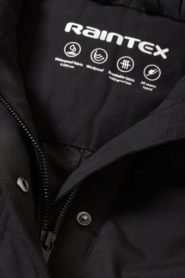 Damen - Regenjacke mit Kapuze - schwarz