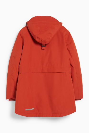 Women - Outdoor jacket with hood - dark orange