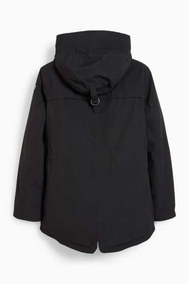 Damen - Regenjacke mit Kapuze - schwarz