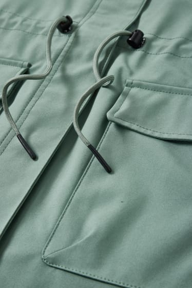 Femmes - Manteau à coquille souple à capuche - 4 Way Stretch - vert
