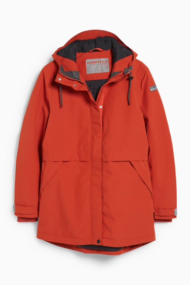 Women - Outdoor jacket with hood - dark orange