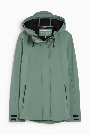 Femmes - Veste softshell à capuche - 4 Way Stretch - vert menthe