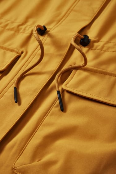 Femmes - Manteau à coquille souple à capuche - 4 Way Stretch - jaune