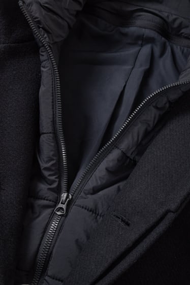Hommes - Manteau - look 2 en 1 - laine mélangée - bleu foncé