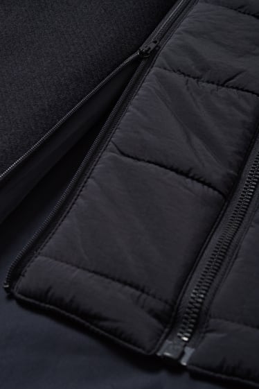 Hommes - Manteau - look 2 en 1 - laine mélangée - bleu foncé