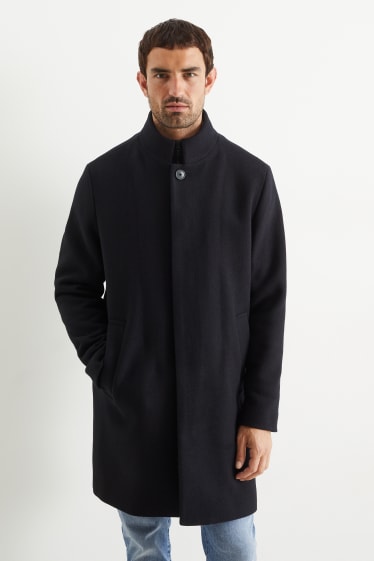 Hommes - Manteau - look 2 en 1 - laine mélangée - bleu foncé