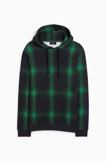 Herren - Hoodie - kariert - grün