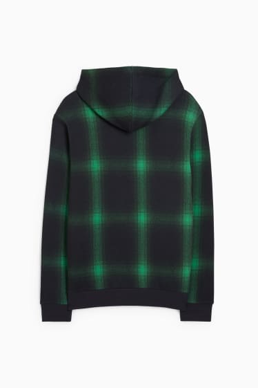 Herren - Hoodie - kariert - grün