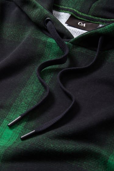 Herren - Hoodie - kariert - grün