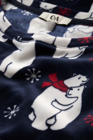 Femmes - Pyjama d’hiver - à motif - bleu foncé