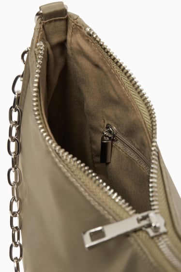 Dámské - CLOCKHOUSE - kabelka na rameno s odnímatelným popruhem - zelená/béžová