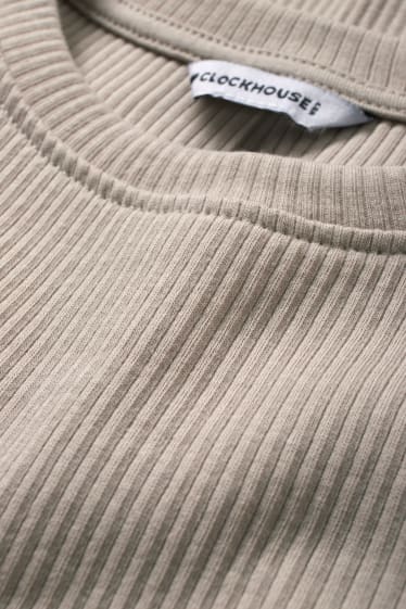 Dames - Korte longsleeve - beige