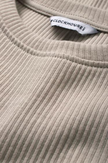 Tieners & jongvolwassenen - CLOCKHOUSE - korte longsleeve - beige