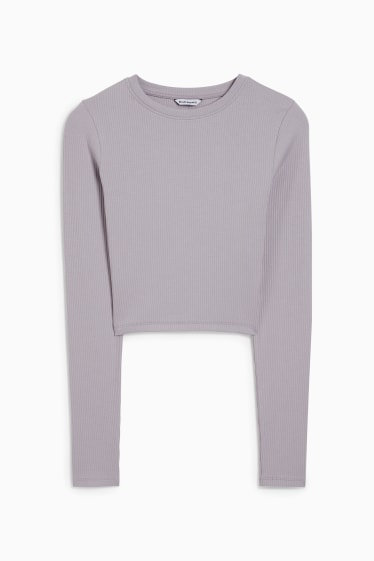 Jóvenes - CLOCKHOUSE - camiseta crop de manga larga - violeta claro