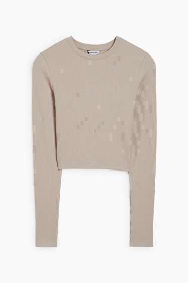 Teens & young adults - CLOCKHOUSE - cropped long sleeve top - beige