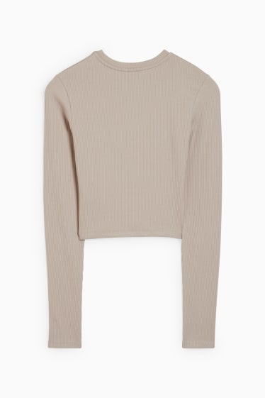 Teens & young adults - CLOCKHOUSE - cropped long sleeve top - beige