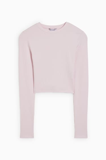 Jóvenes - CLOCKHOUSE - camiseta crop de manga larga - rosa claro