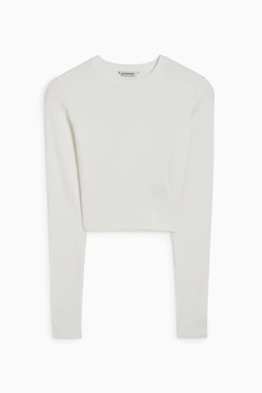 Teens & young adults - CLOCKHOUSE - cropped long sleeve top - white