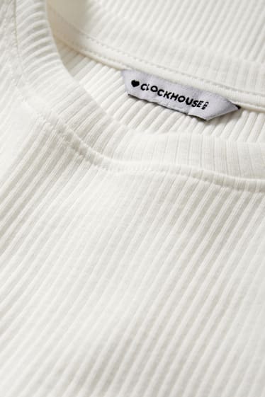 Joves - CLOCKHOUSE - samarreta crop de màniga llarga - blanc