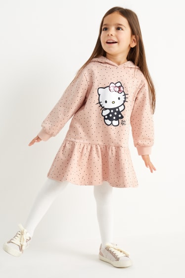 Kinder - Hello Kitty - Sweatkleid mit Kapuze - rosa