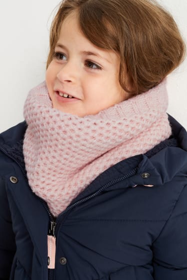 Enfants filles - Tour de cou en maille - rose