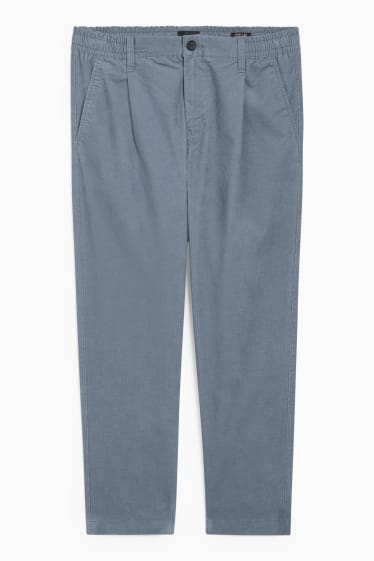 Uomo - Pantaloni chino in velluto - tapered fit - azzurro