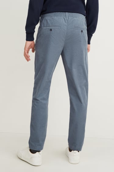 Hommes - Chino en velours côtelé - tapered fit - bleu clair