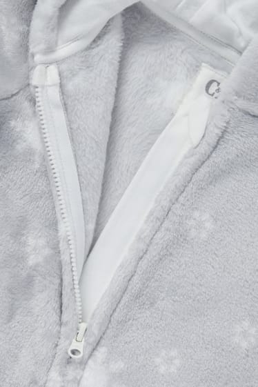 Unisexe - Flocons de neige - combinaison en polaire pour bébé - gris clair