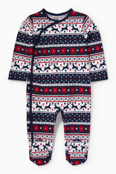 Unisexe - Renne - pyjama de Noël pour bébé - à motifs - bleu foncé