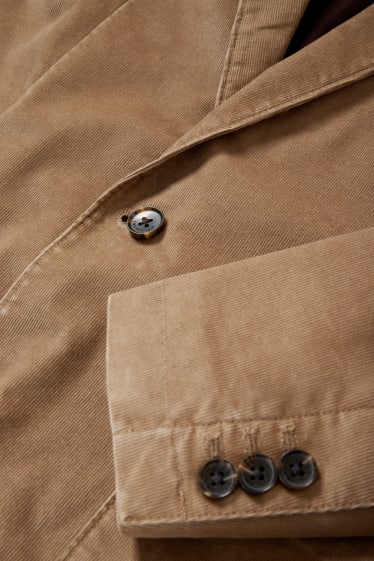 Men - Tailored corduroy jacket - slim fit - taupe