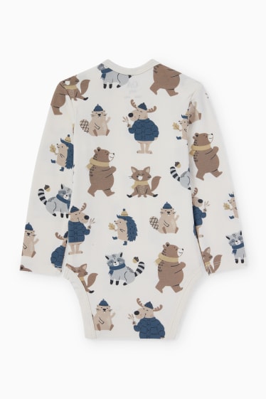 Babies - Woodland animals - baby bodysuit - light beige