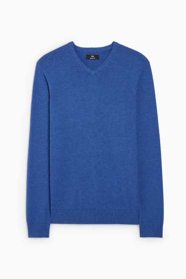 Home - Jersei de punt fi i camisa - regular fit - button-down - blau